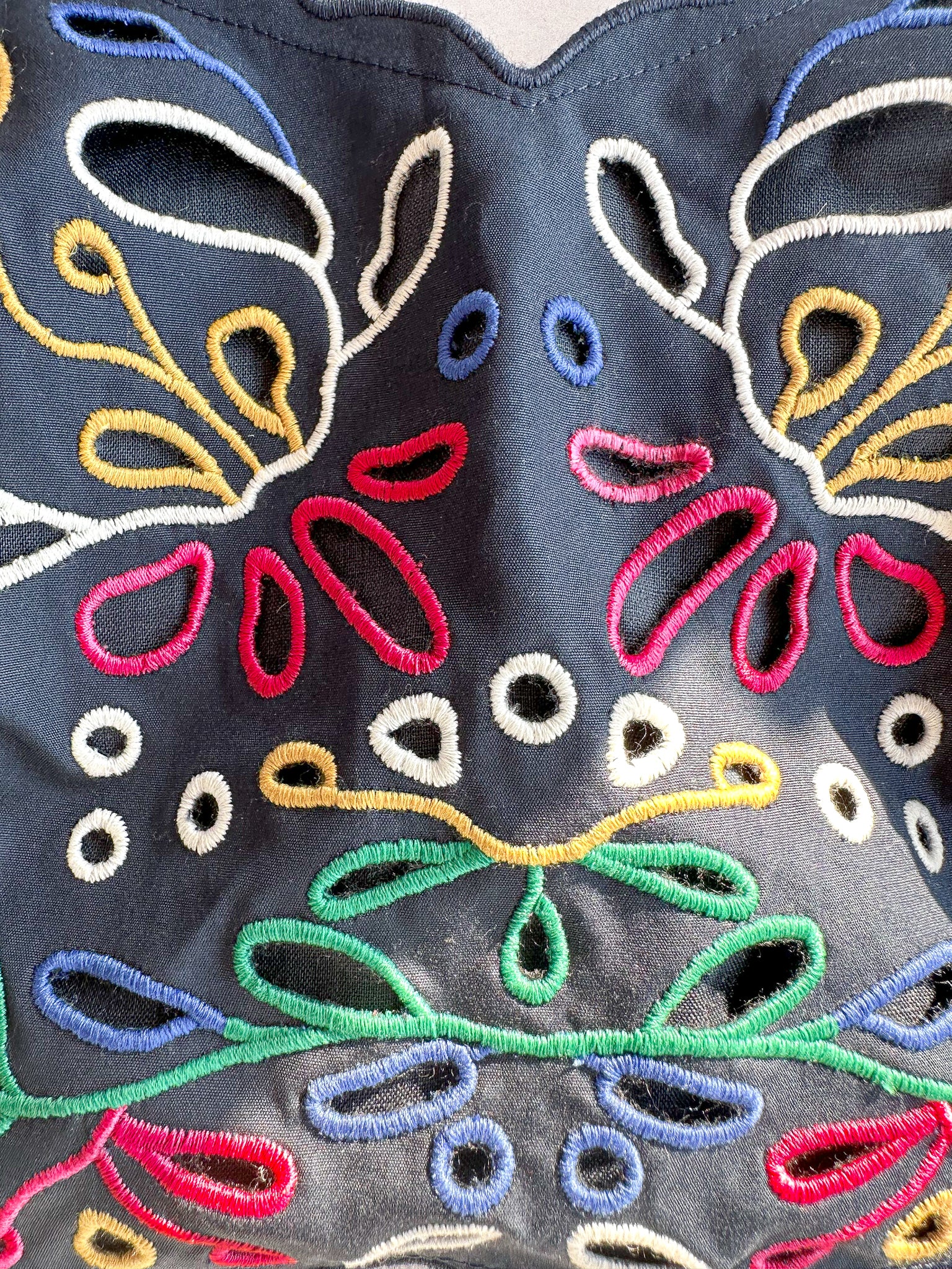 Chloe Floral Embroidered Eyelet Spaghetti Strap Crop Top