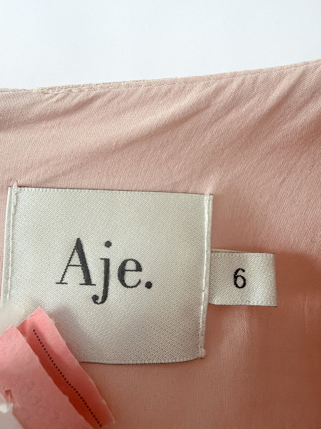 AJE DusK Pink Knot Front Puff Sleeve Silk Dress