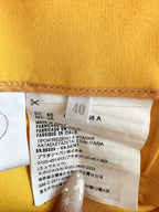 Prada Yellow Ruffle Trim Belted Logo Patch Mini Skirt