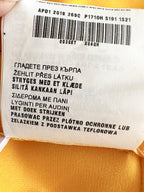 Prada Yellow Ruffle Trim Belted Logo Patch Mini Skirt