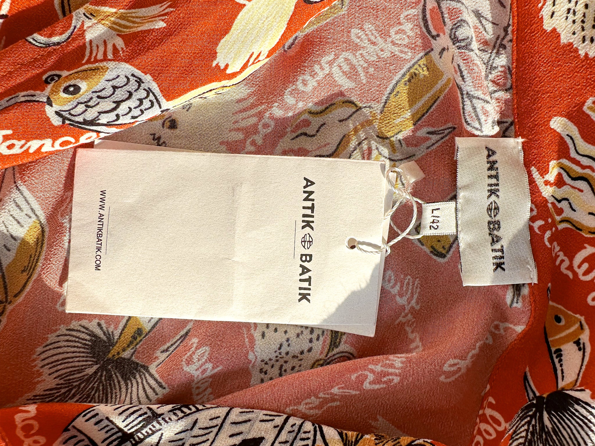 Antik Batik Hilo Red Hawaiian Vintage 50s Print Shirt