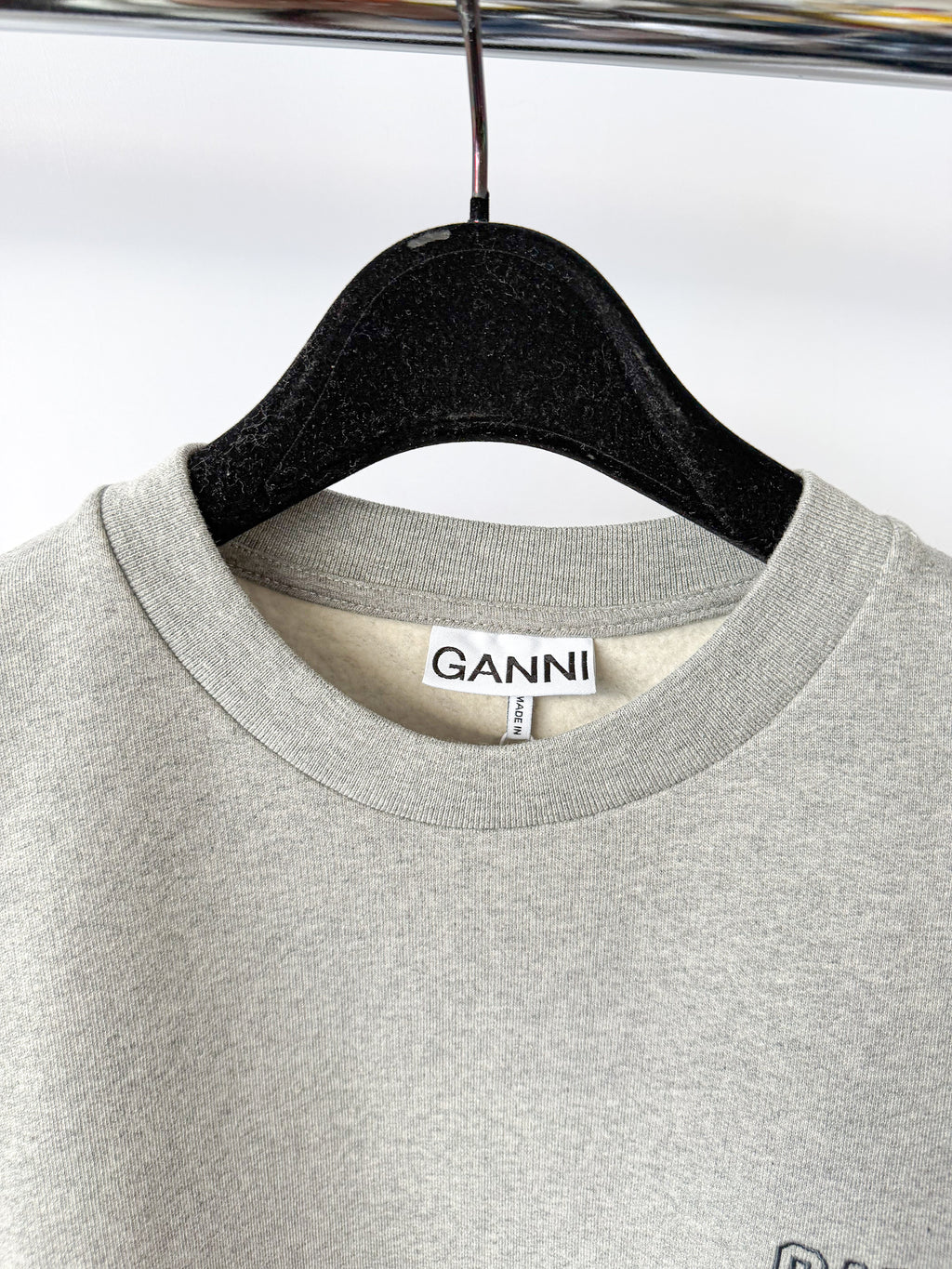 Ganni Logo Software Grey Sweatshirt