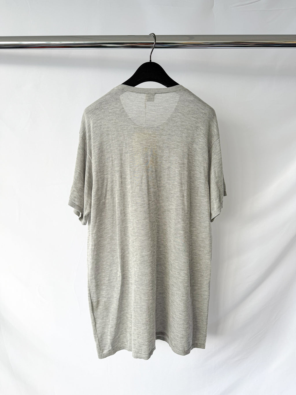 Toteme Grey Knit Relaxed Melange Top T-Shirt