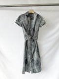 Samantha Sung Printed Short Sleeve Wrap Front Dress