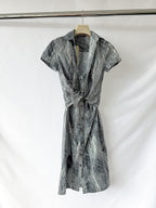 Samantha Sung Printed Short Sleeve Wrap Front Dress