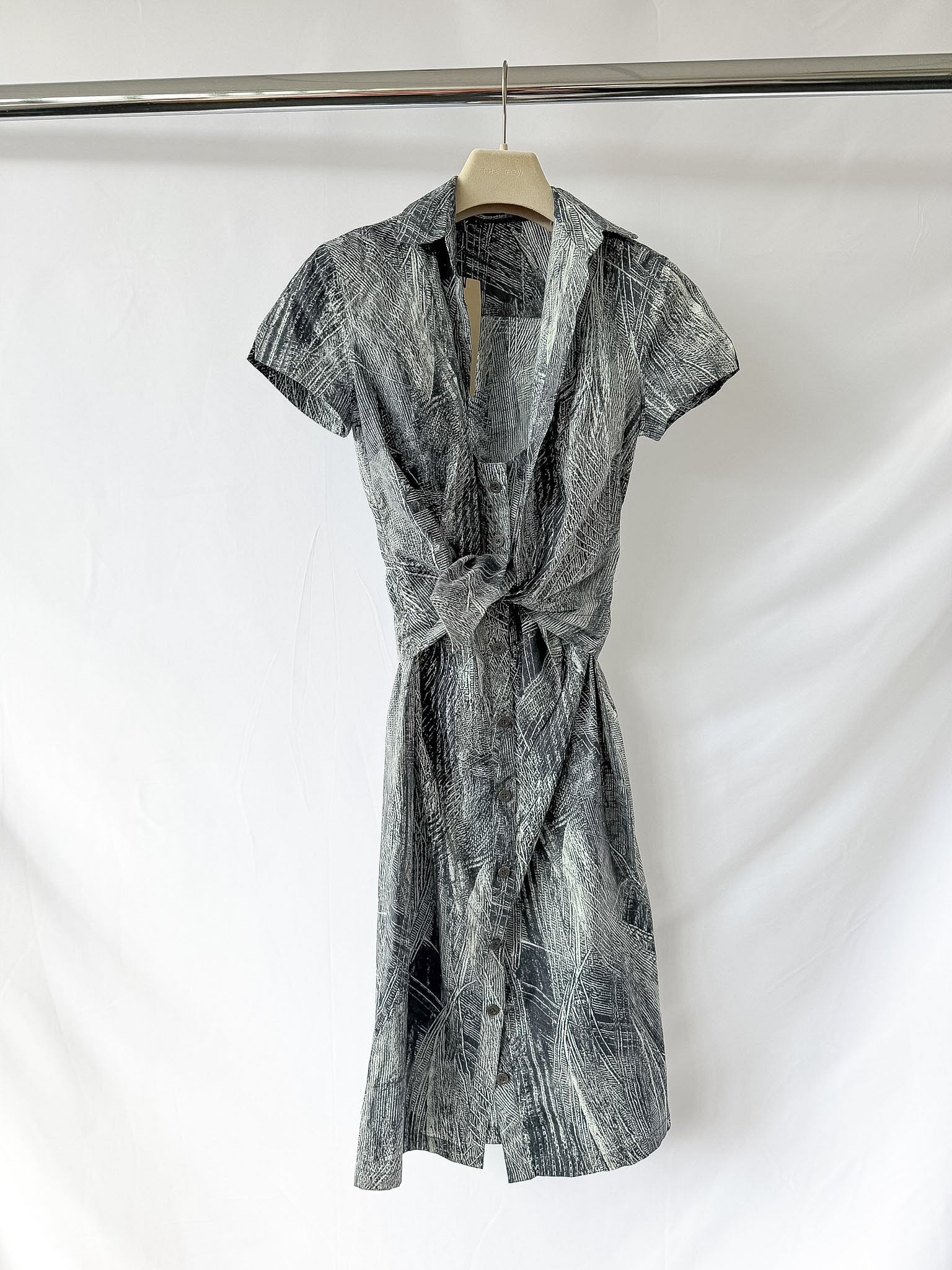 Samantha Sung Printed Short Sleeve Wrap Front Dress