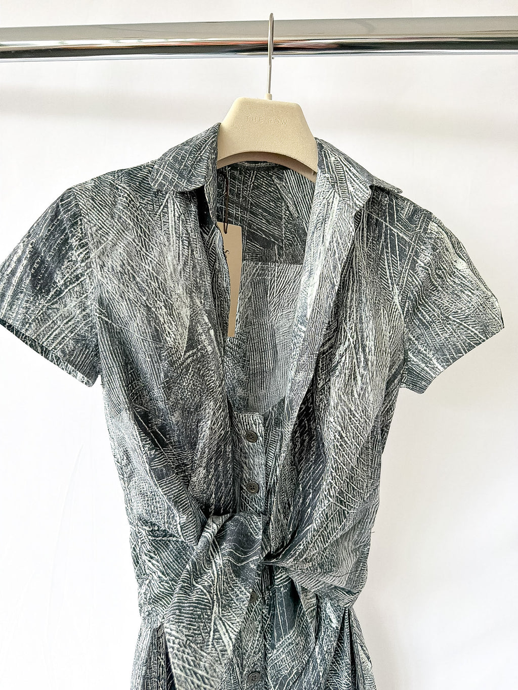 Samantha Sung Printed Short Sleeve Wrap Front Dress