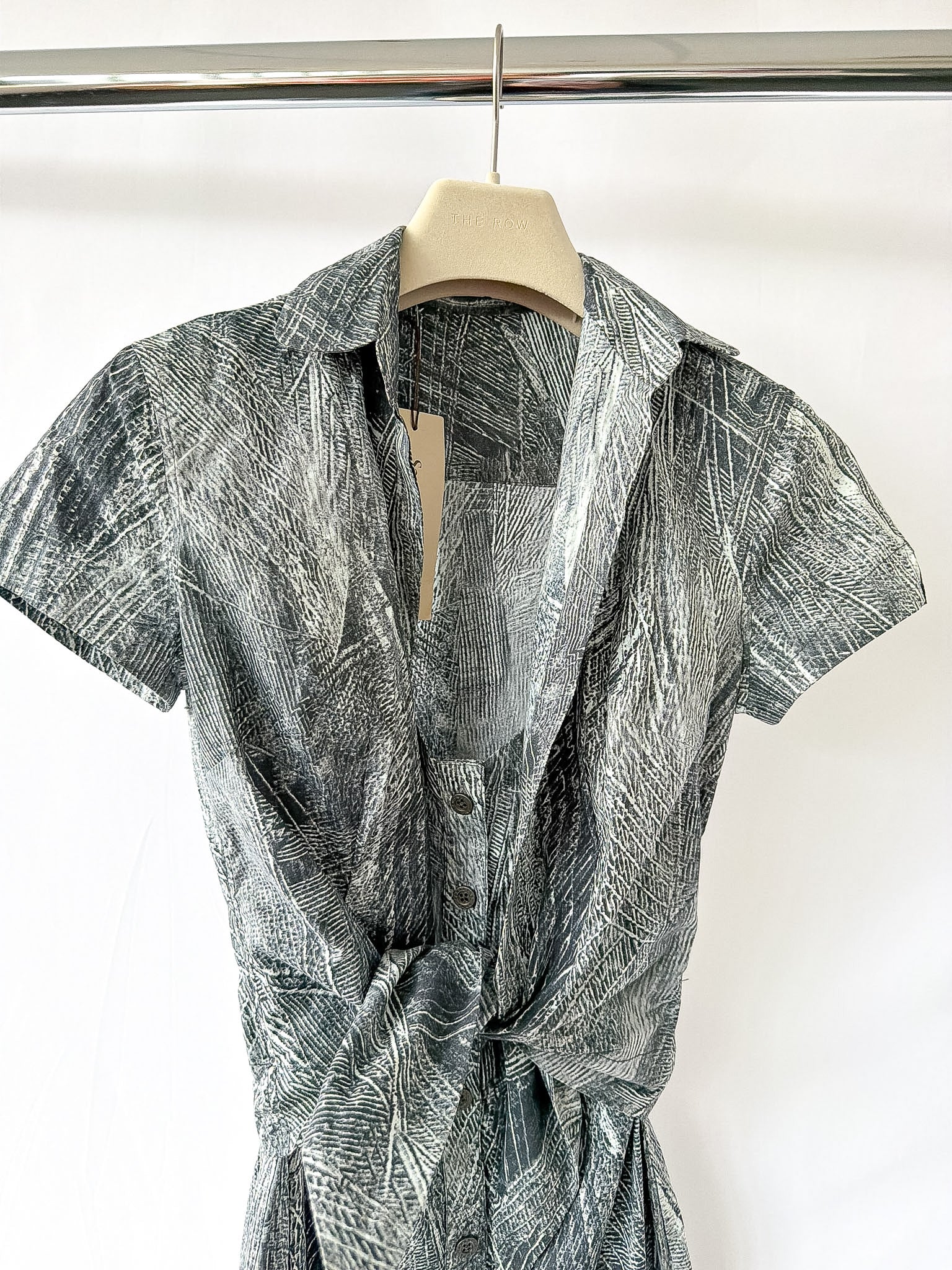 Samantha Sung Printed Short Sleeve Wrap Front Dress
