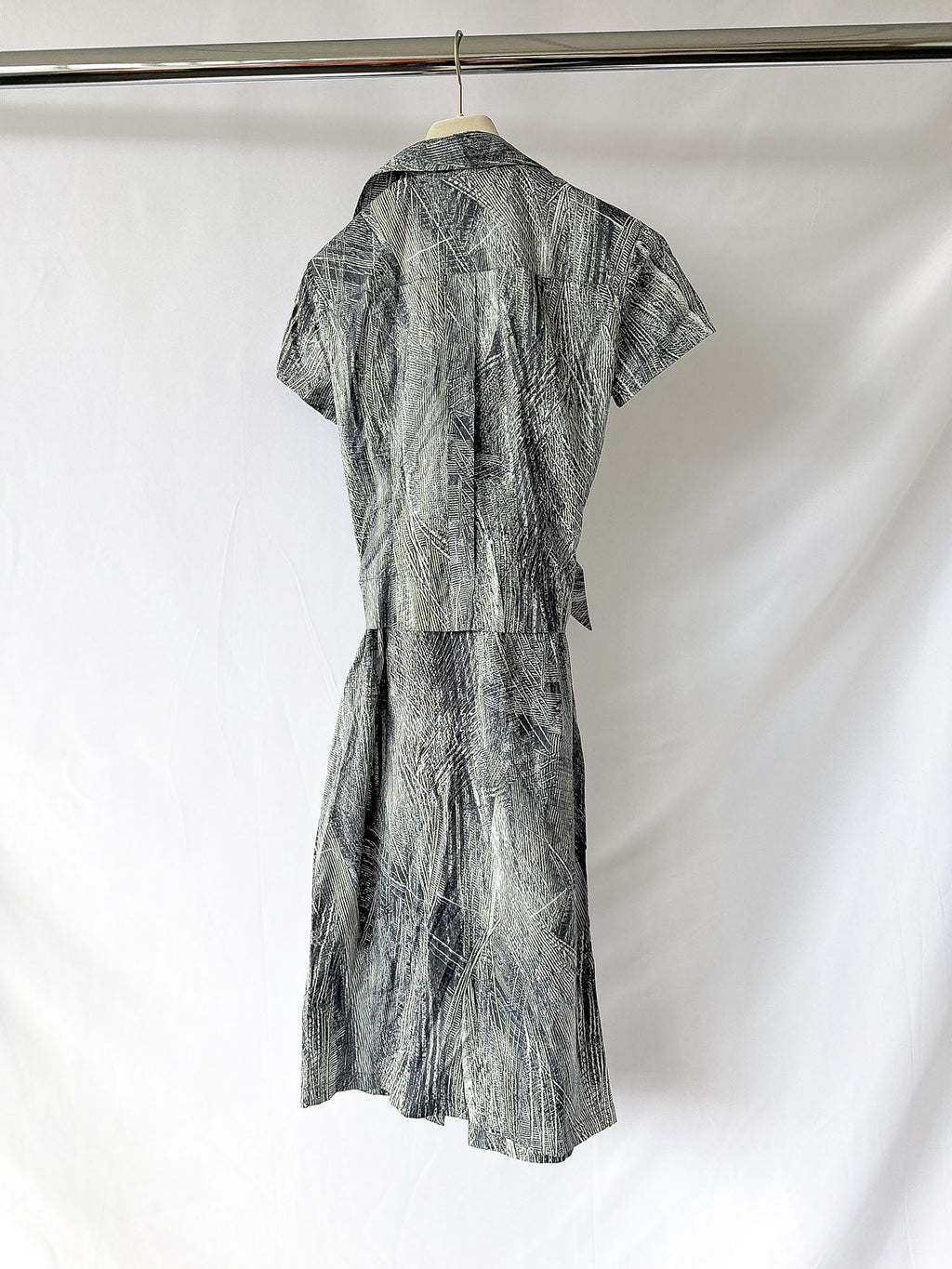 Samantha Sung Printed Short Sleeve Wrap Front Dress