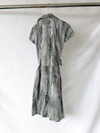 Samantha Sung Printed Short Sleeve Wrap Front Dress