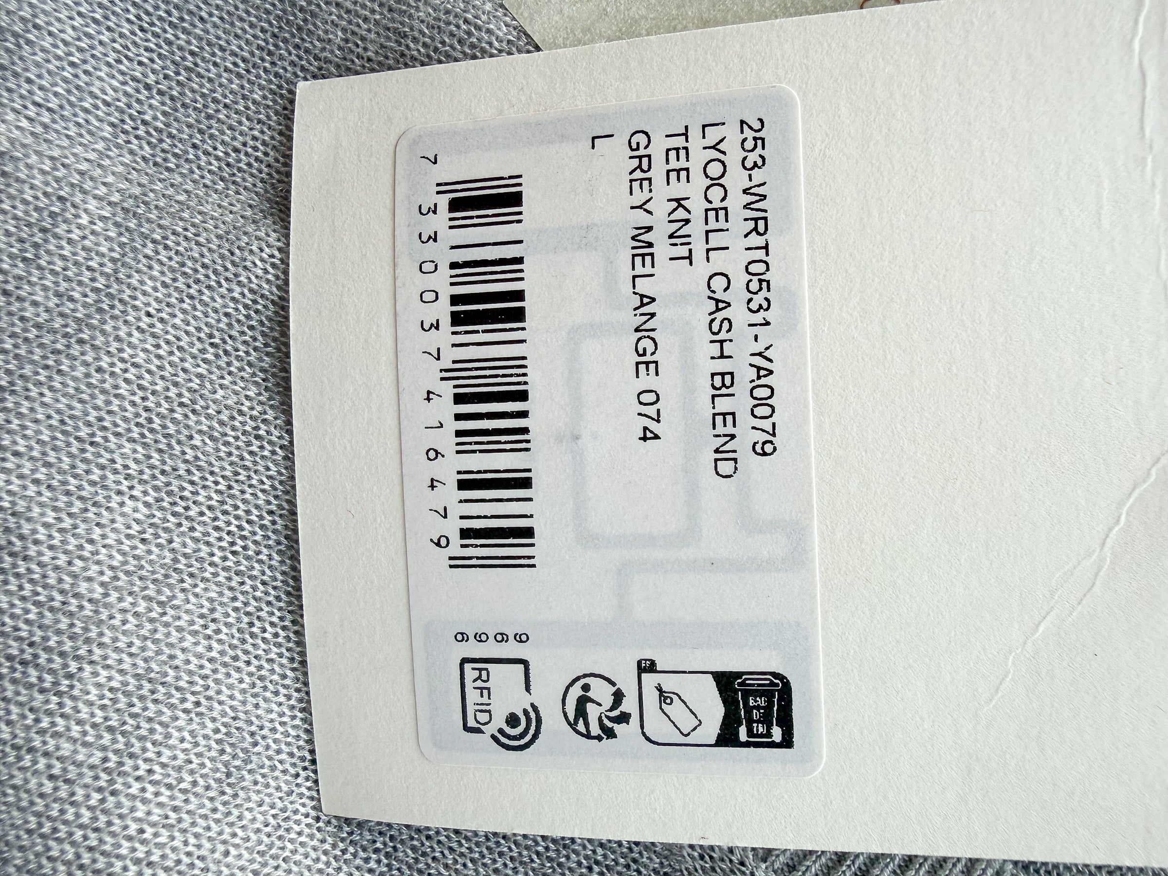 Toteme Grey Knit Relaxed Melange Top T-Shirt