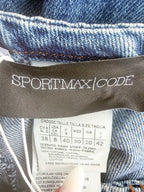 Sportmax Code Denim Gathered Side Blue Pencil Skirt