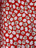 Bathsheva Red Floral Print Ruffle Hem Straight Leg Trousers