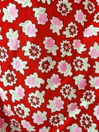 Bathsheva Red Floral Print Ruffle Hem Straight Leg Trousers