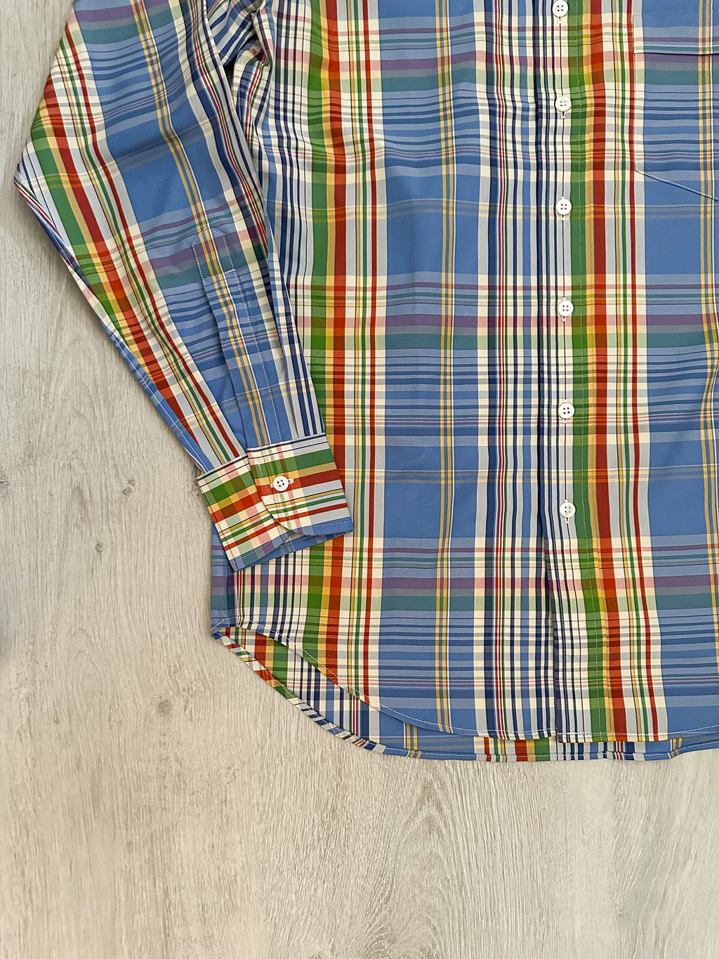 Drake's Blue Multicoloured Check Long Sleeve Shirt - House Of Huntington