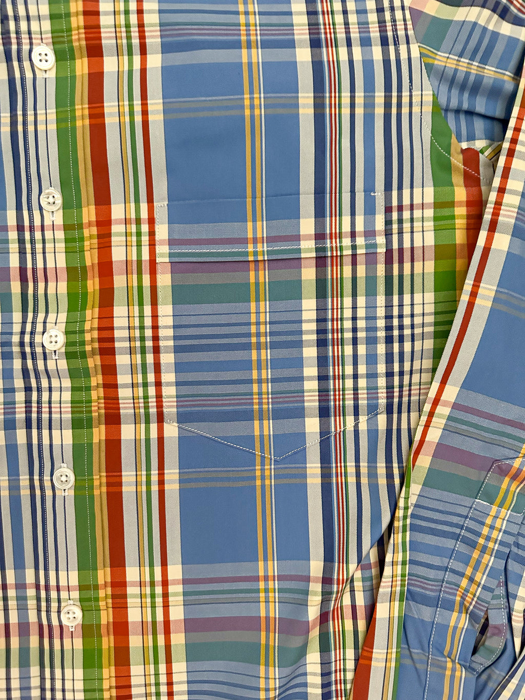 Drake's Blue Multicoloured Check Long Sleeve Shirt - House Of Huntington