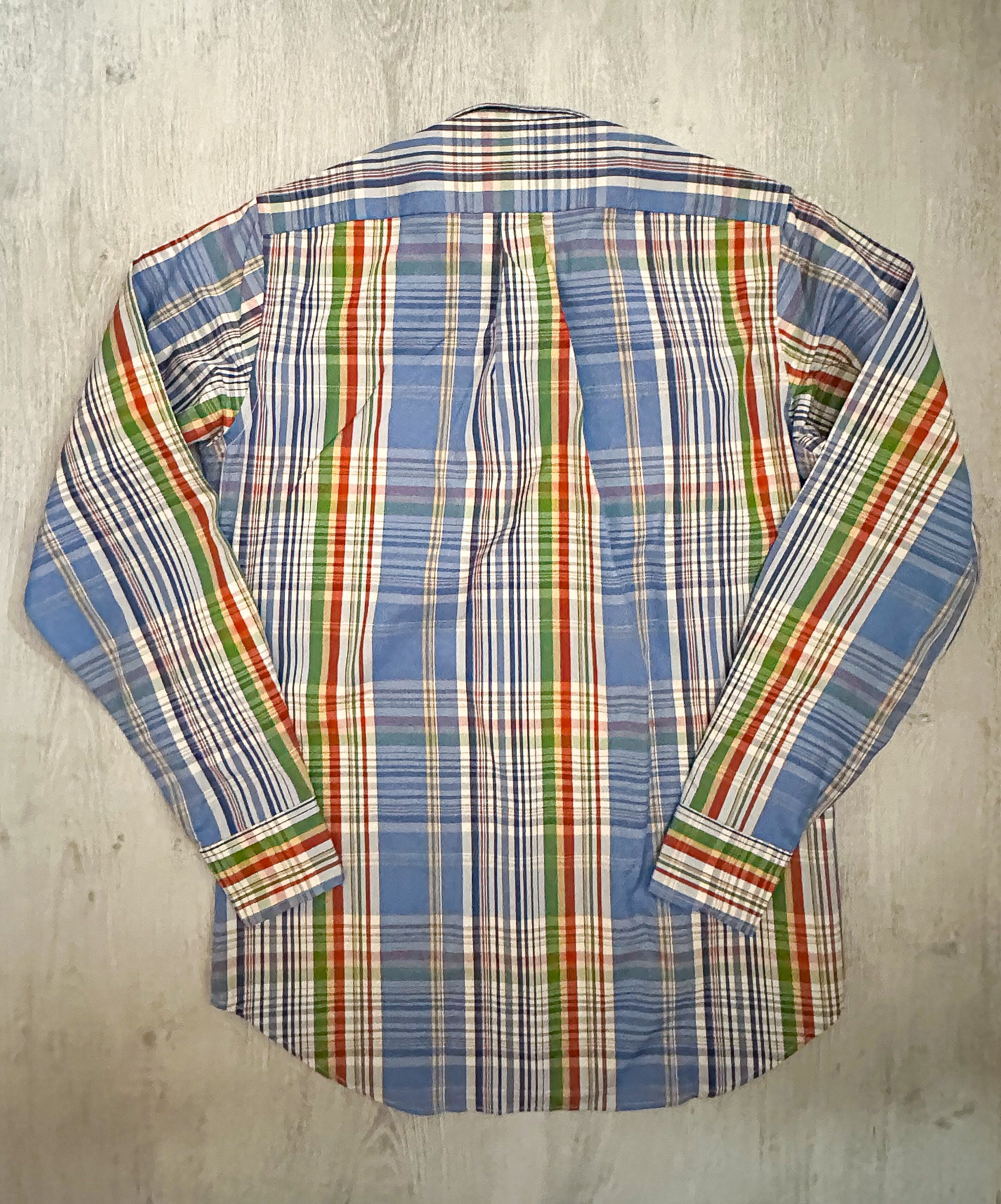 Drake's Blue Multicoloured Check Long Sleeve Shirt - House Of Huntington