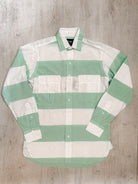 Drake's Green White Striped Double Pocket Front Long Sleeve Shirt - House Of Huntington