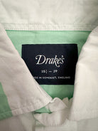 Drake's Green White Striped Double Pocket Front Long Sleeve Shirt - House Of Huntington