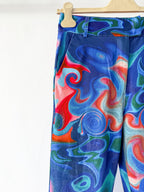 House Of Sunny Losing My Favourite Game Psychedelic Blue Trousers