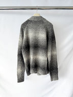 Sunflower Black Ombre Brushed Alpaca Wool Knit Zip Cardigan