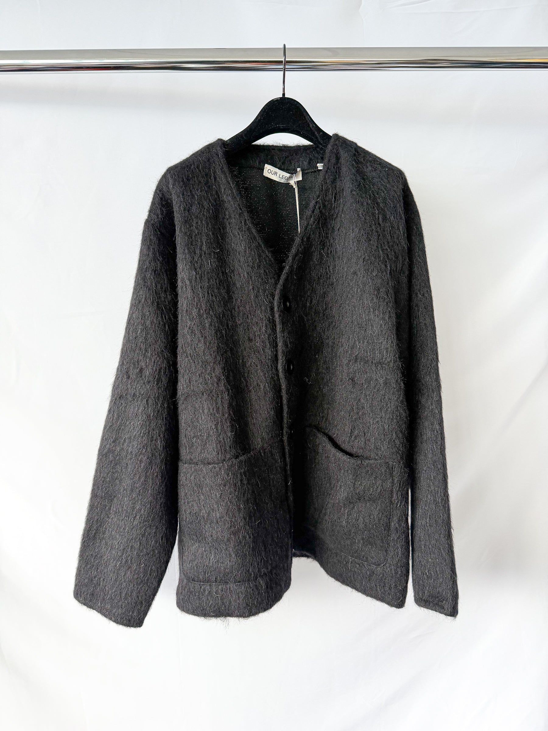 Our Legacy Black Mohair Button-Up Cardigan