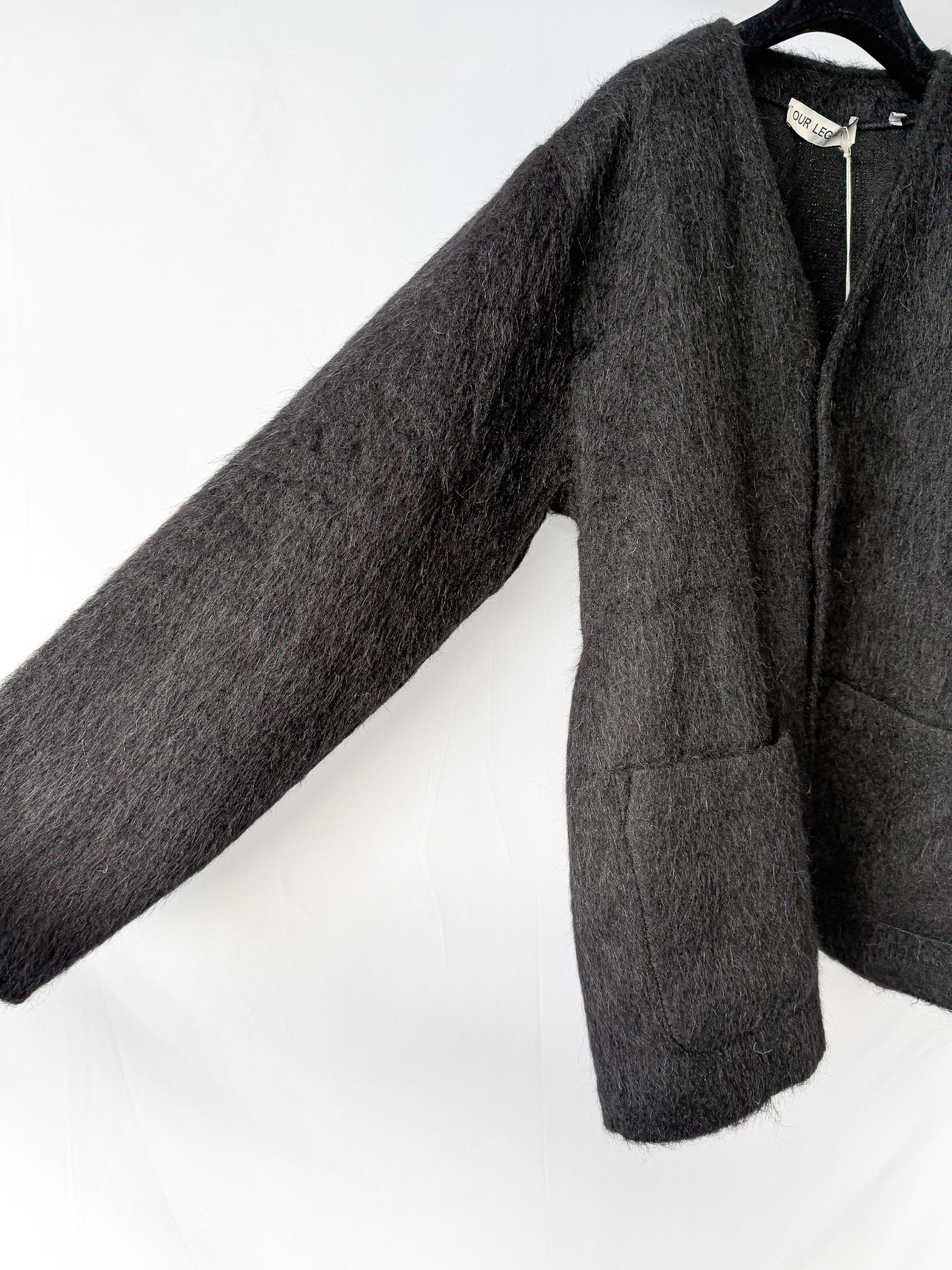 Our Legacy Black Mohair Button-Up Cardigan