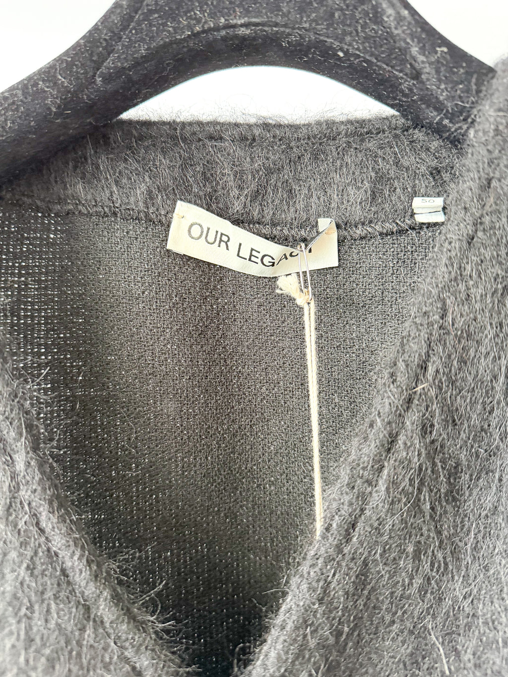 Our Legacy Schwarze Mohair-Strickjacke mit Knöpfen