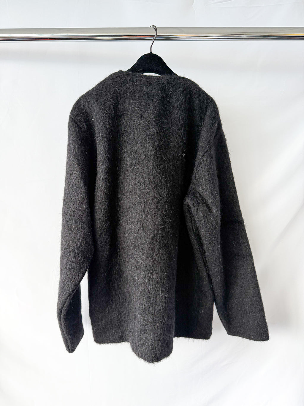 Our Legacy Schwarze Mohair-Strickjacke mit Knöpfen