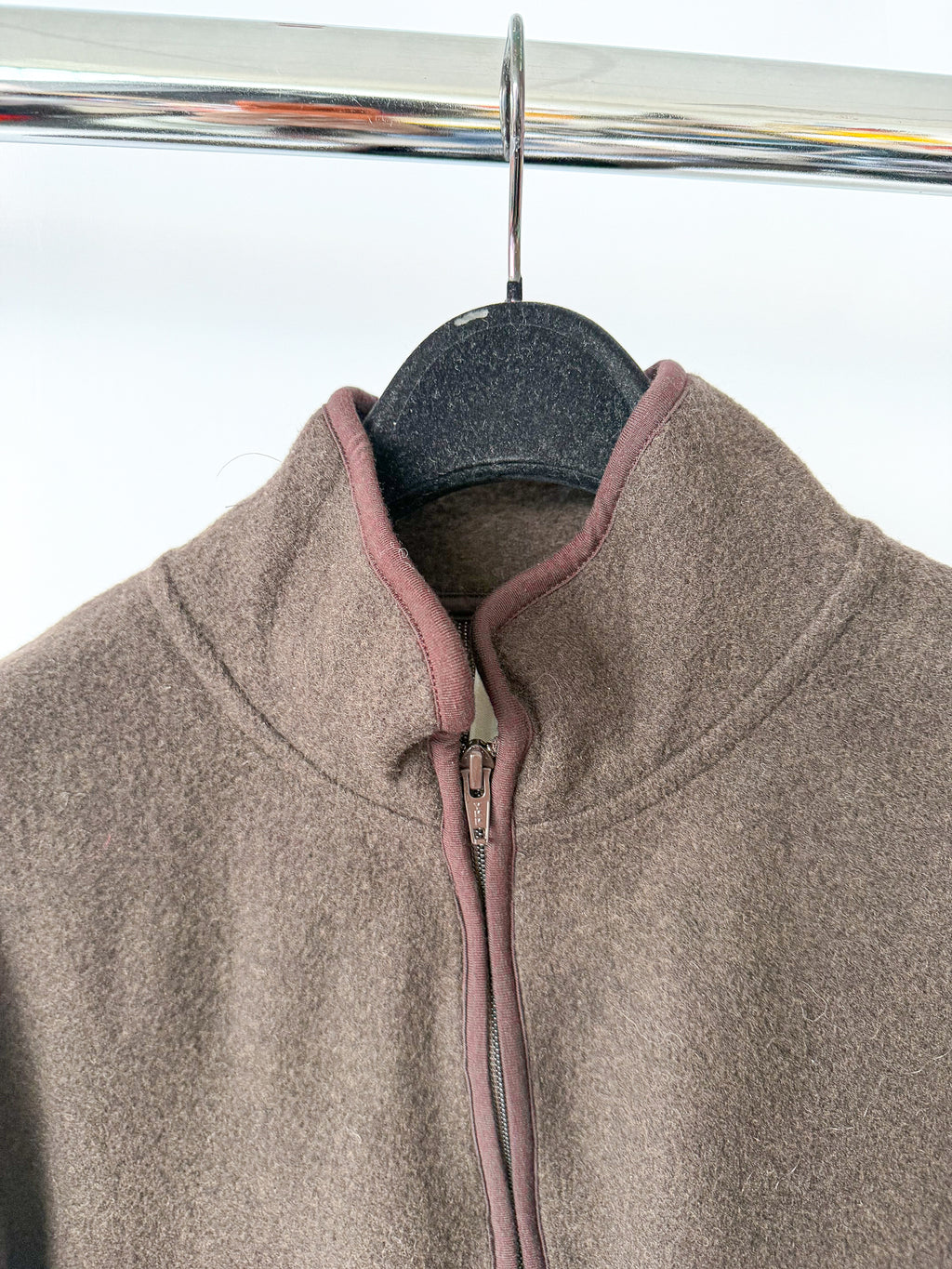 Sunflower Brown Wool Half Zip Sweater