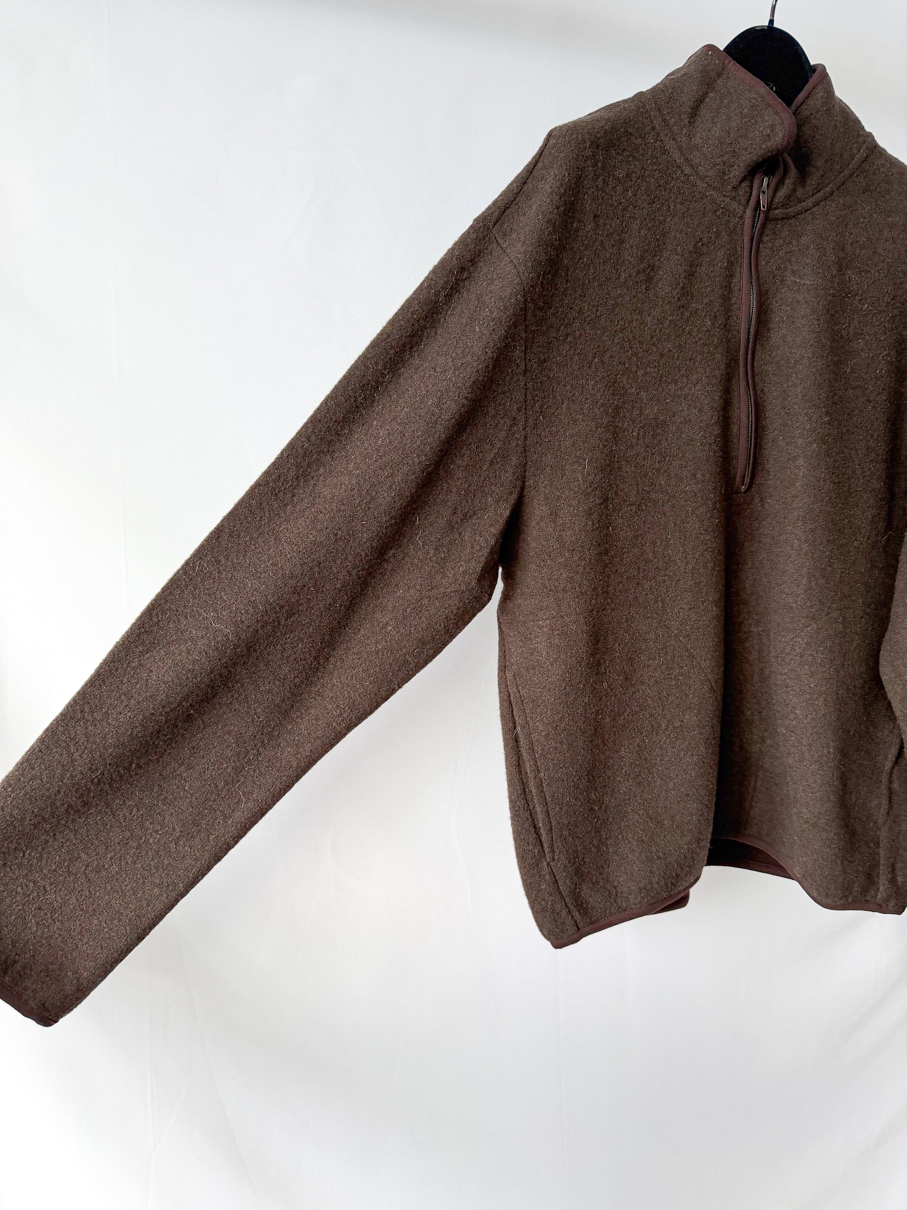 Sunflower Brown Wool Half Zip Sweater