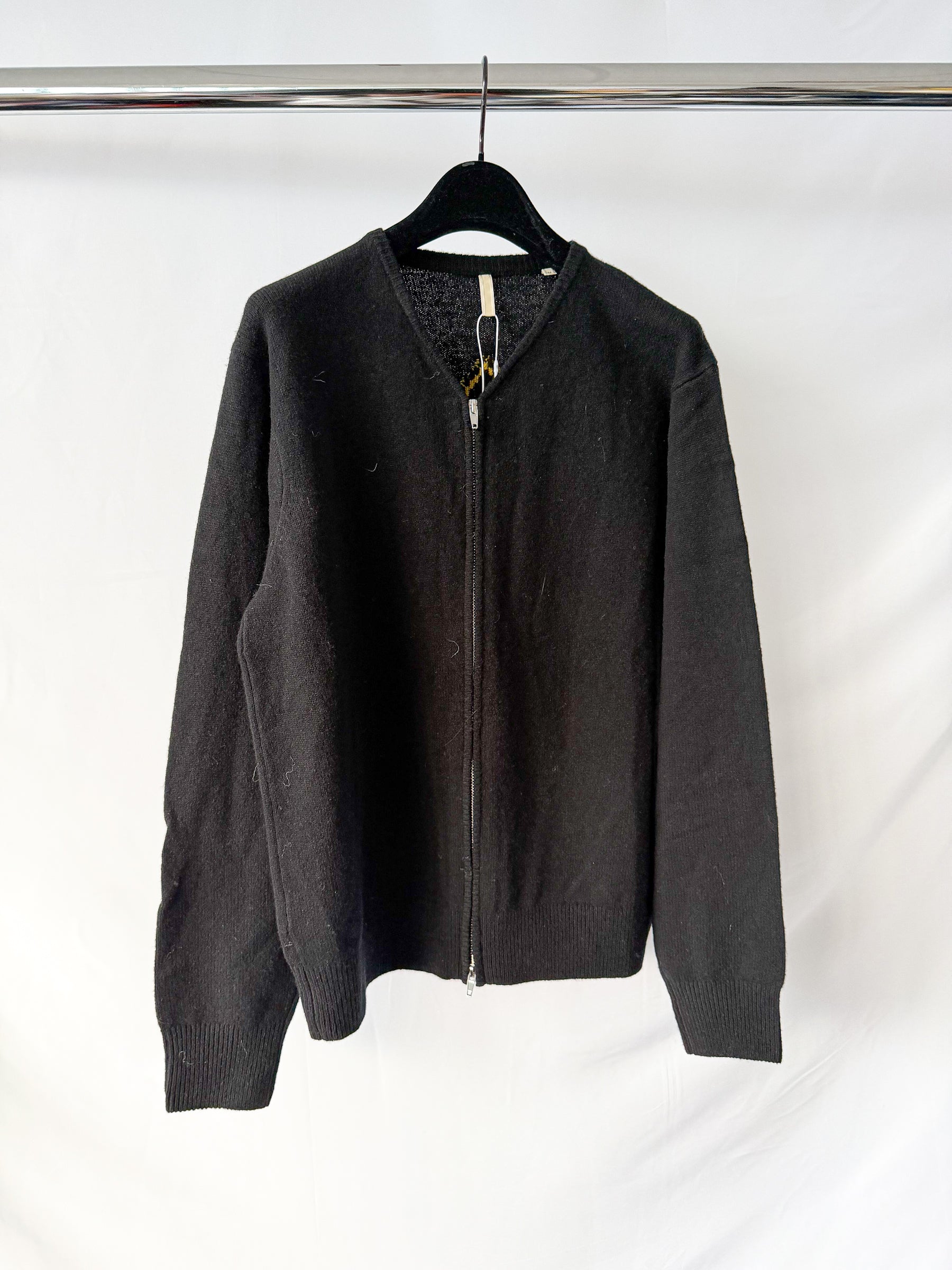 Sunflower Black Movie Merino Wool Zip Cardigan