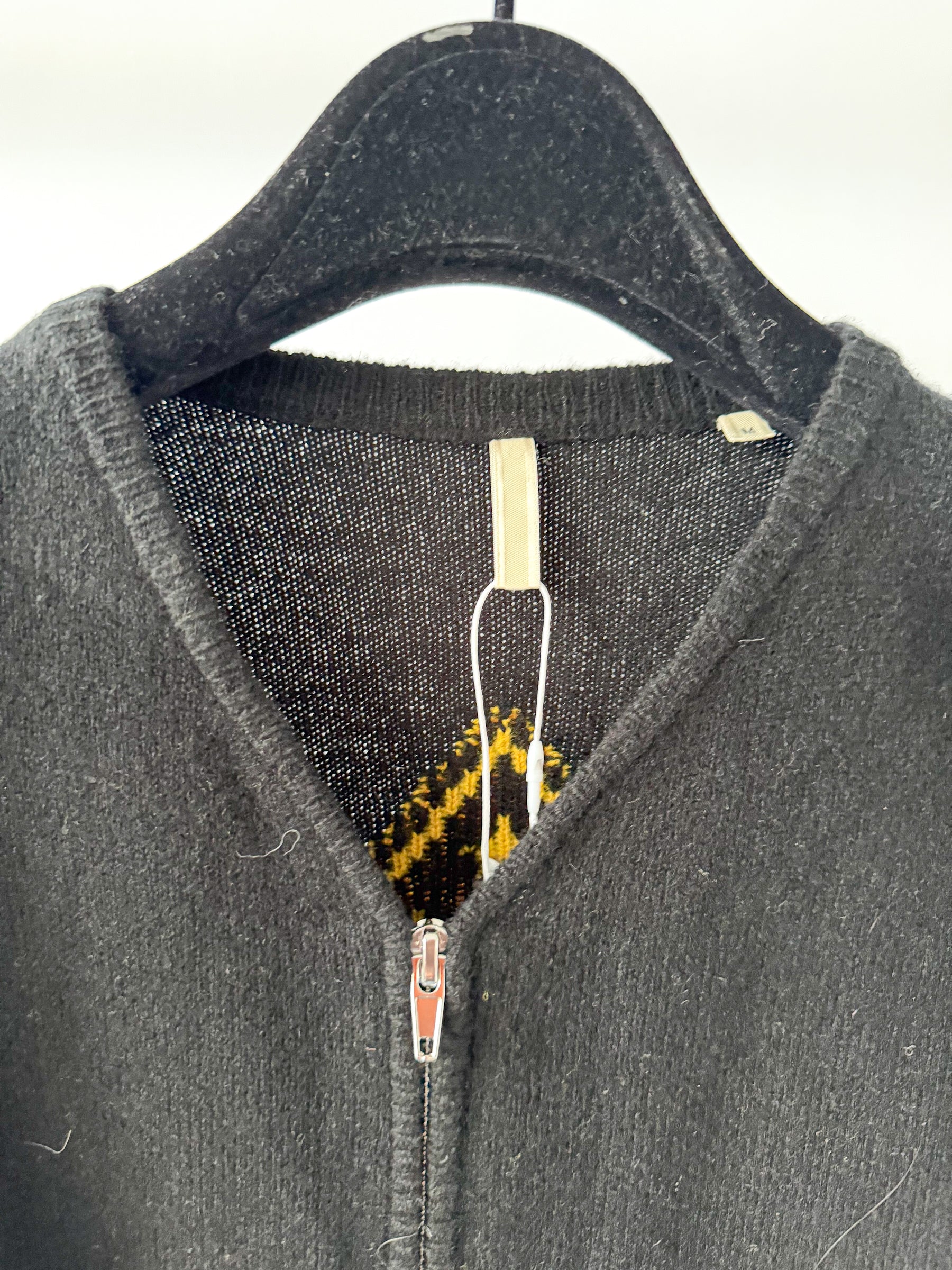 Sunflower Black Movie Merino Wool Zip Cardigan