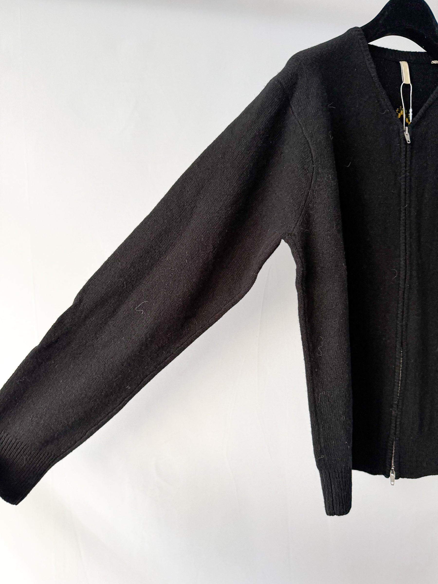 Sunflower Black Movie Merino Wool Zip Cardigan