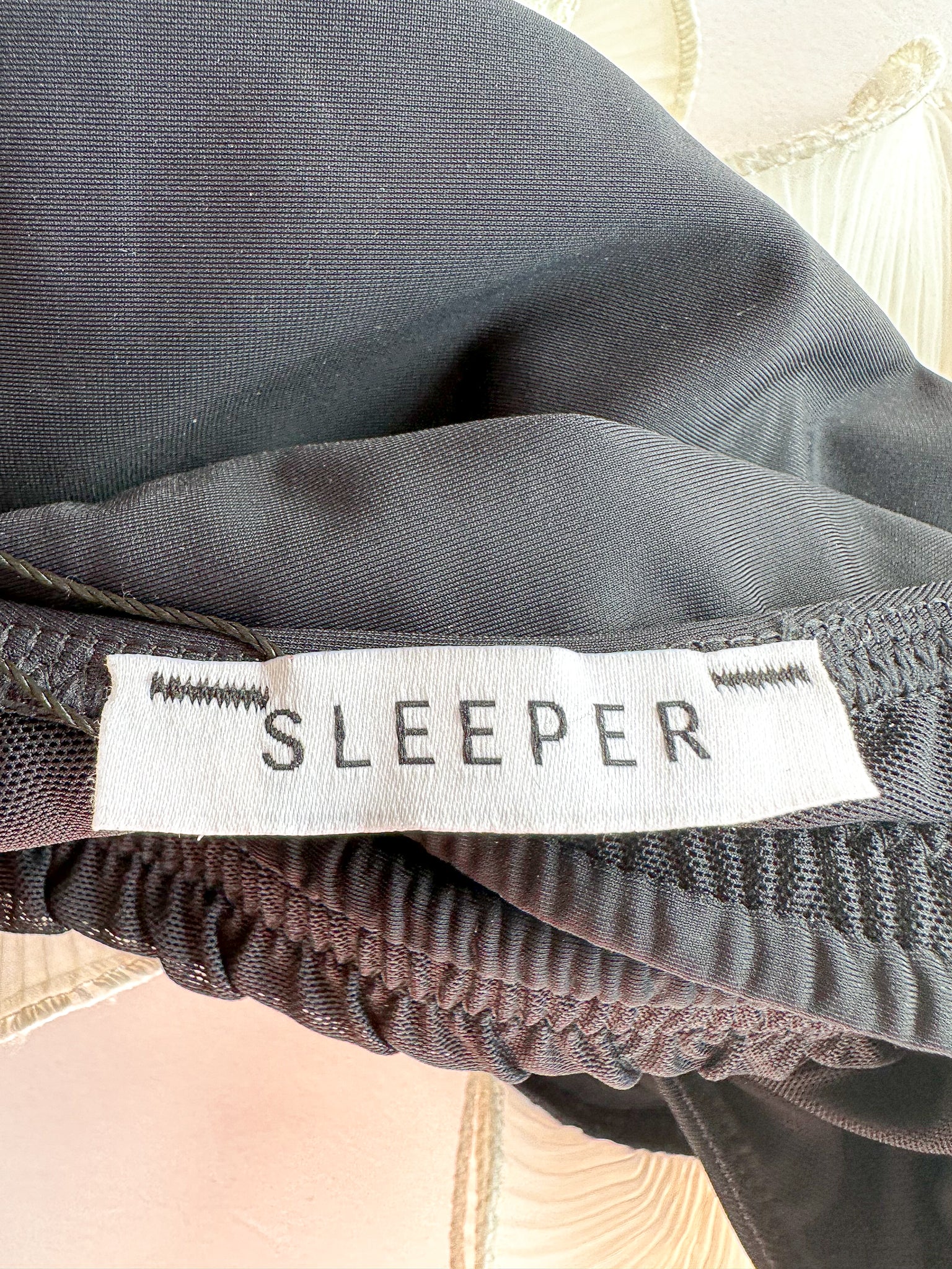 Sleeper Black Ariel Ruffle Trim Bikini Top