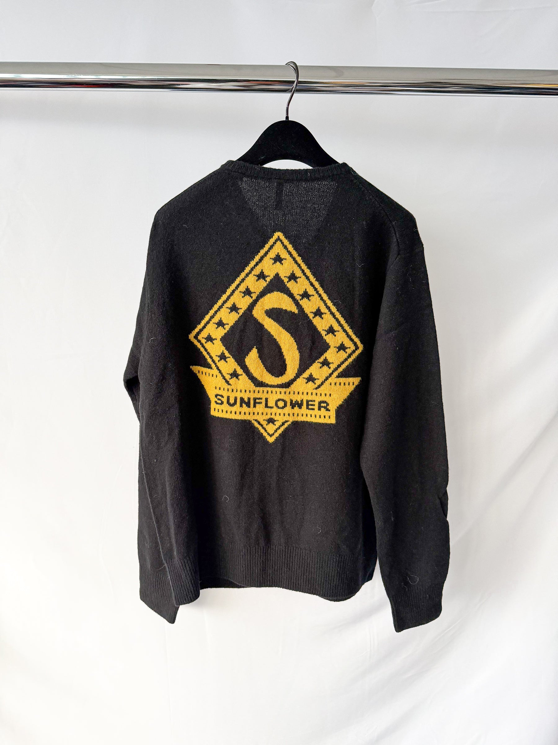 Sunflower Black Movie Merino Wool Zip Cardigan