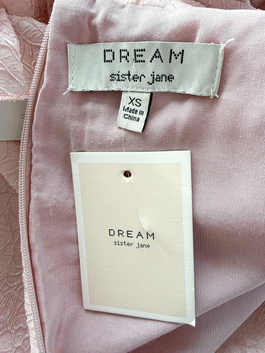 Sister Jane Pink Tiered Skirt Woven Mini Puff Sleeve Dress