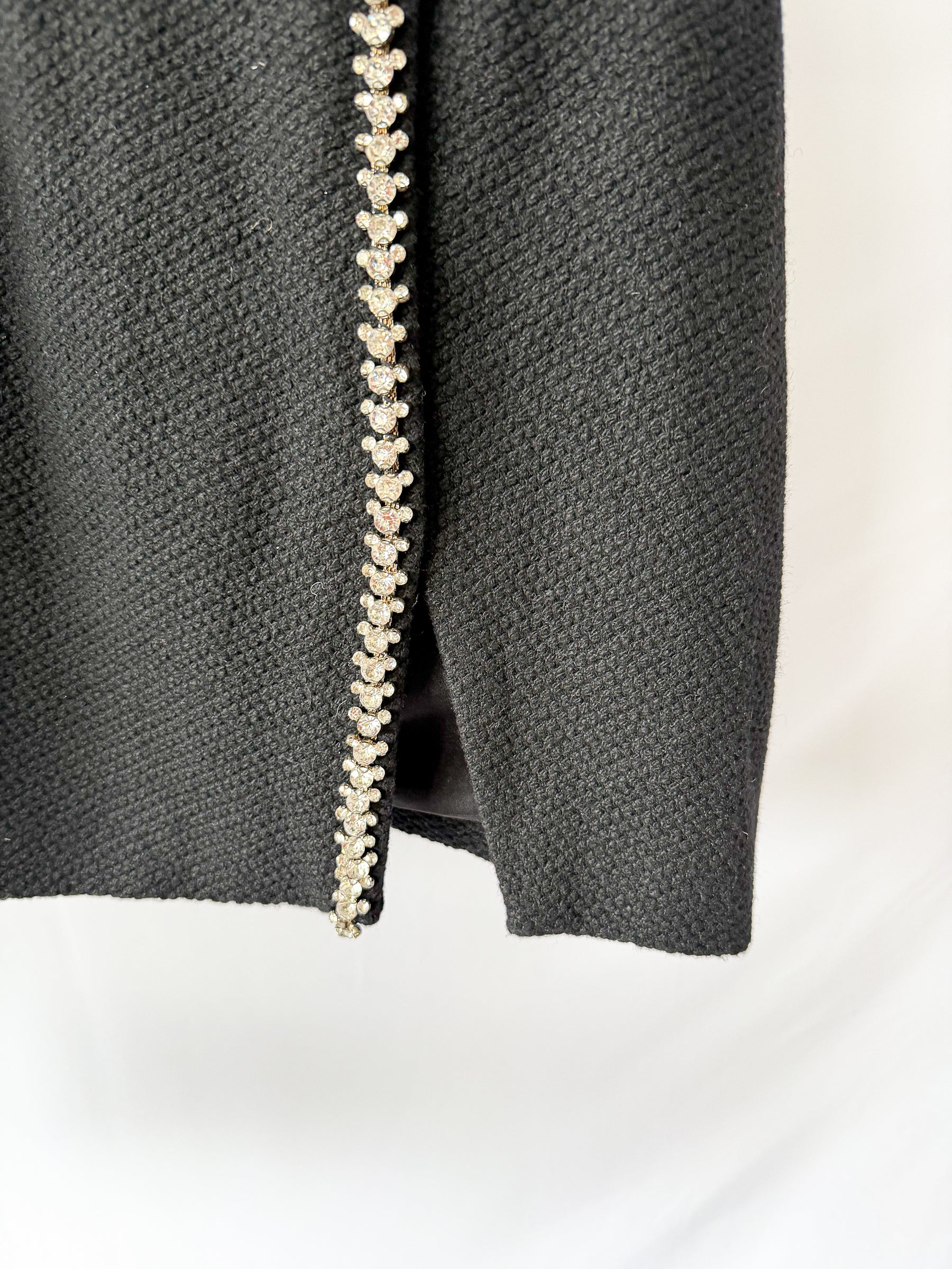 Self-Portrait Black Tweed Embellished Mini Dress