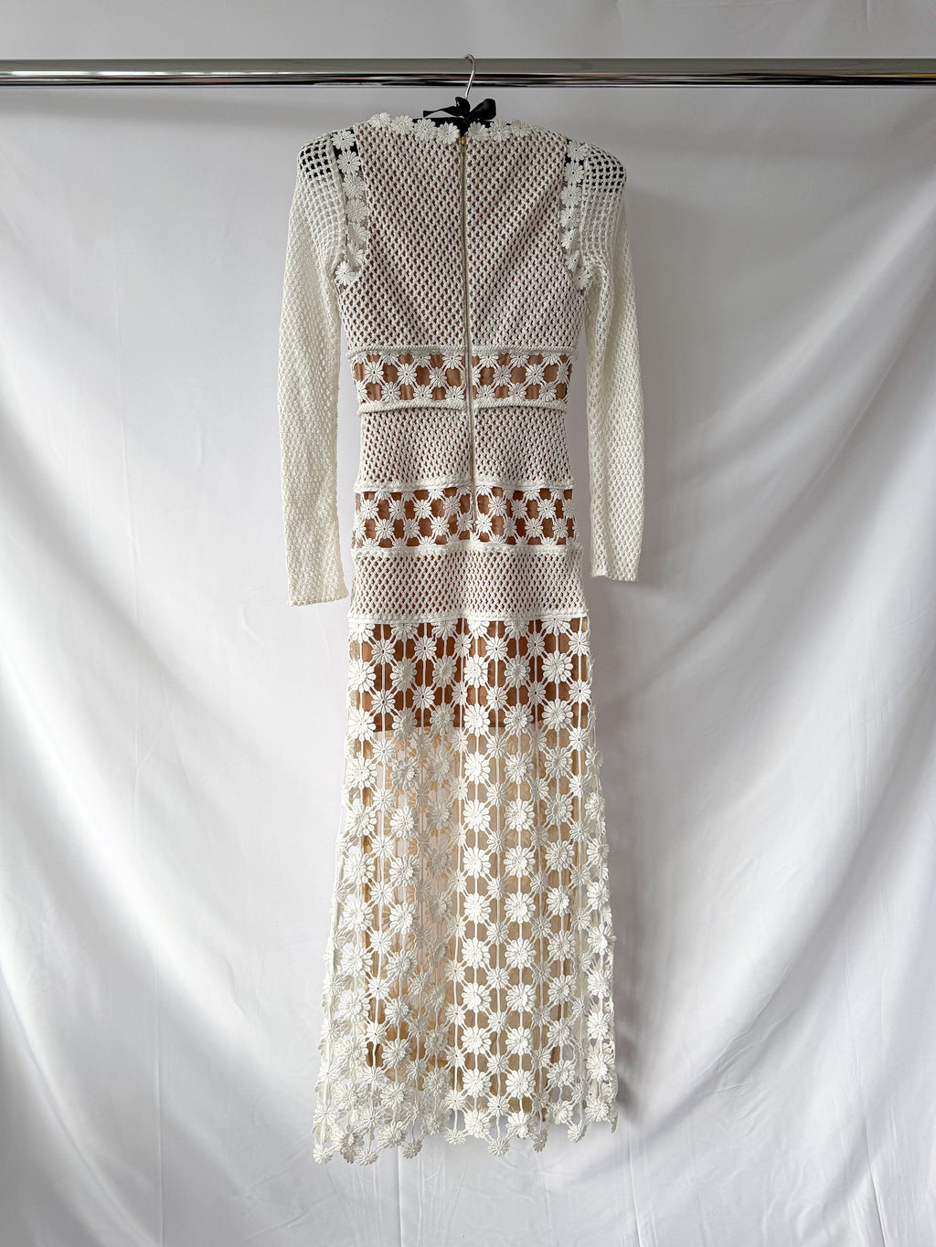 self portrait white crochet dress Cream Crochet Collared Mini Dress self-portrait-US