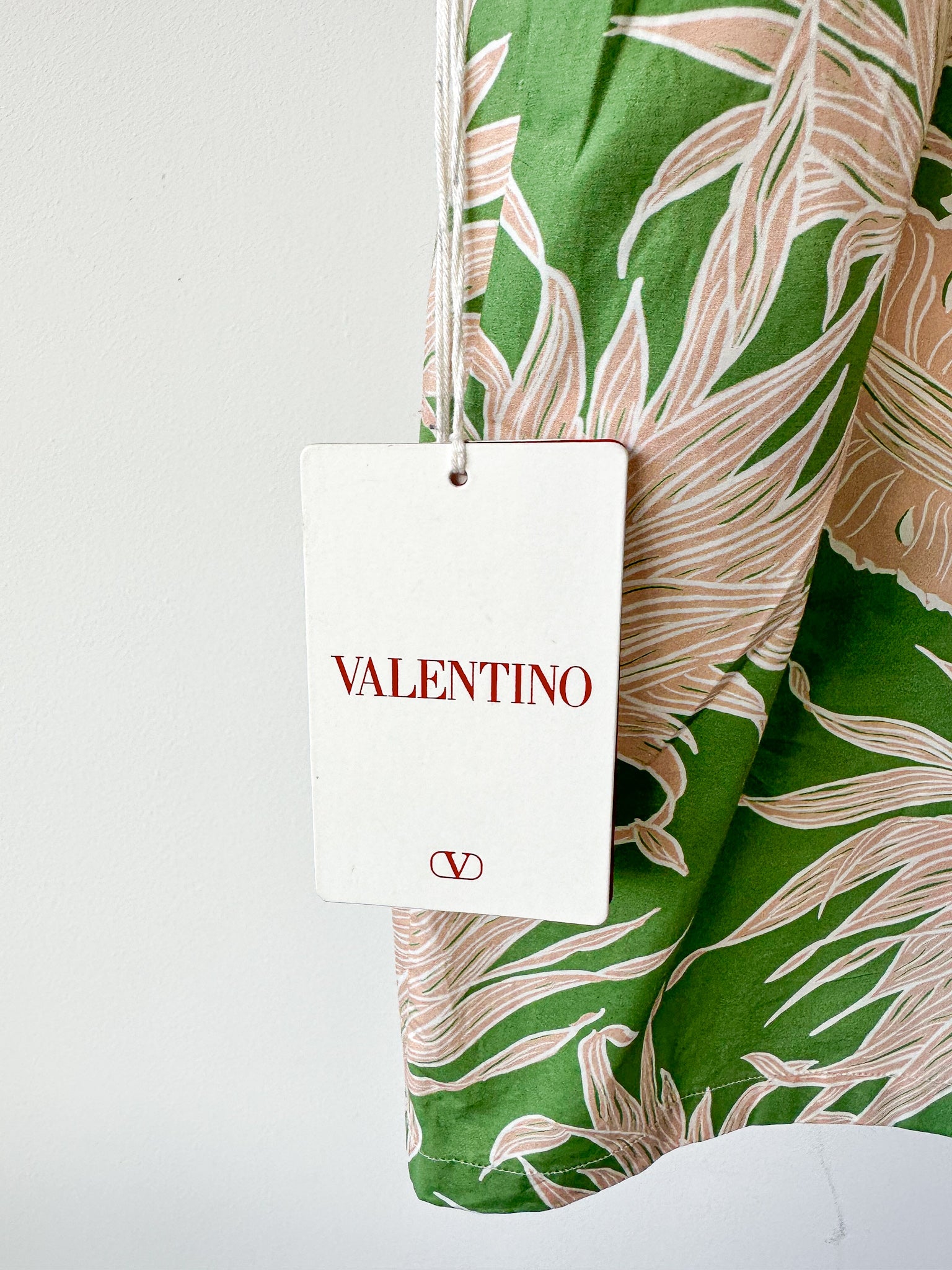 Valentino Green Pineapple Print Cotton Hawaiian Bowling Shirt