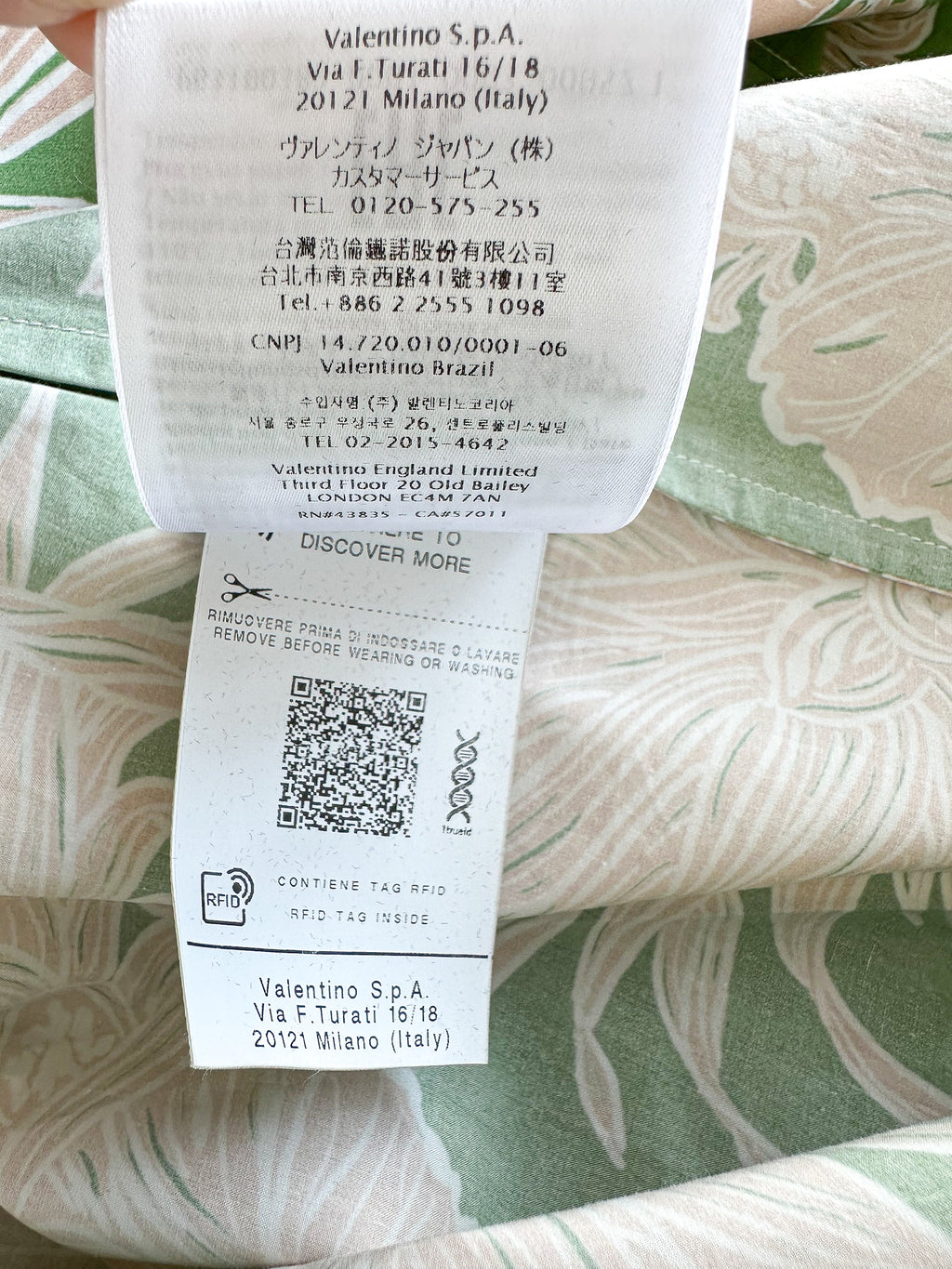 Valentino Green Pineapple Print Cotton Hawaiian Bowling Shirt