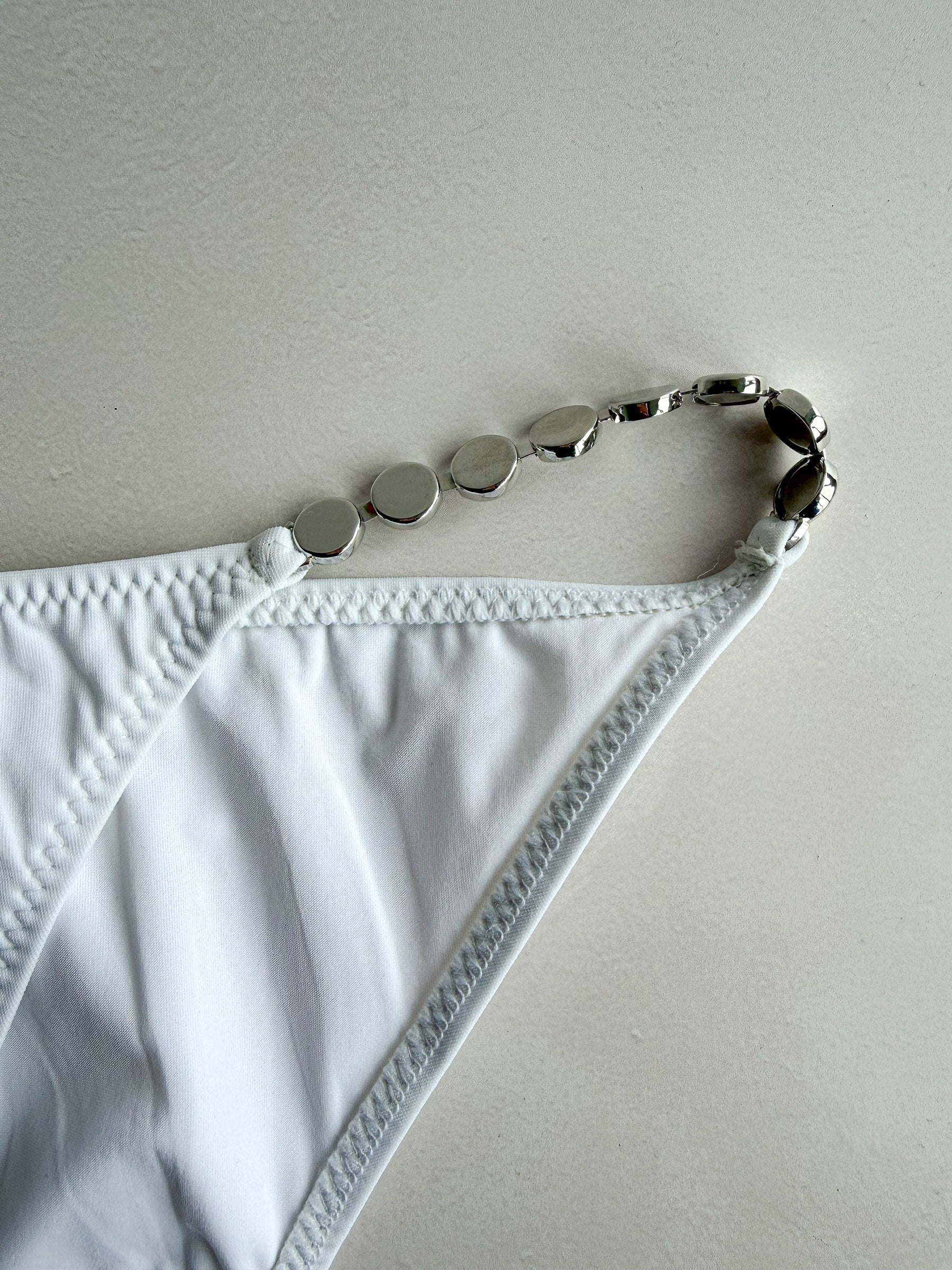 Pain De Sucre White Chain Sides Bikini Bottom in Ciron