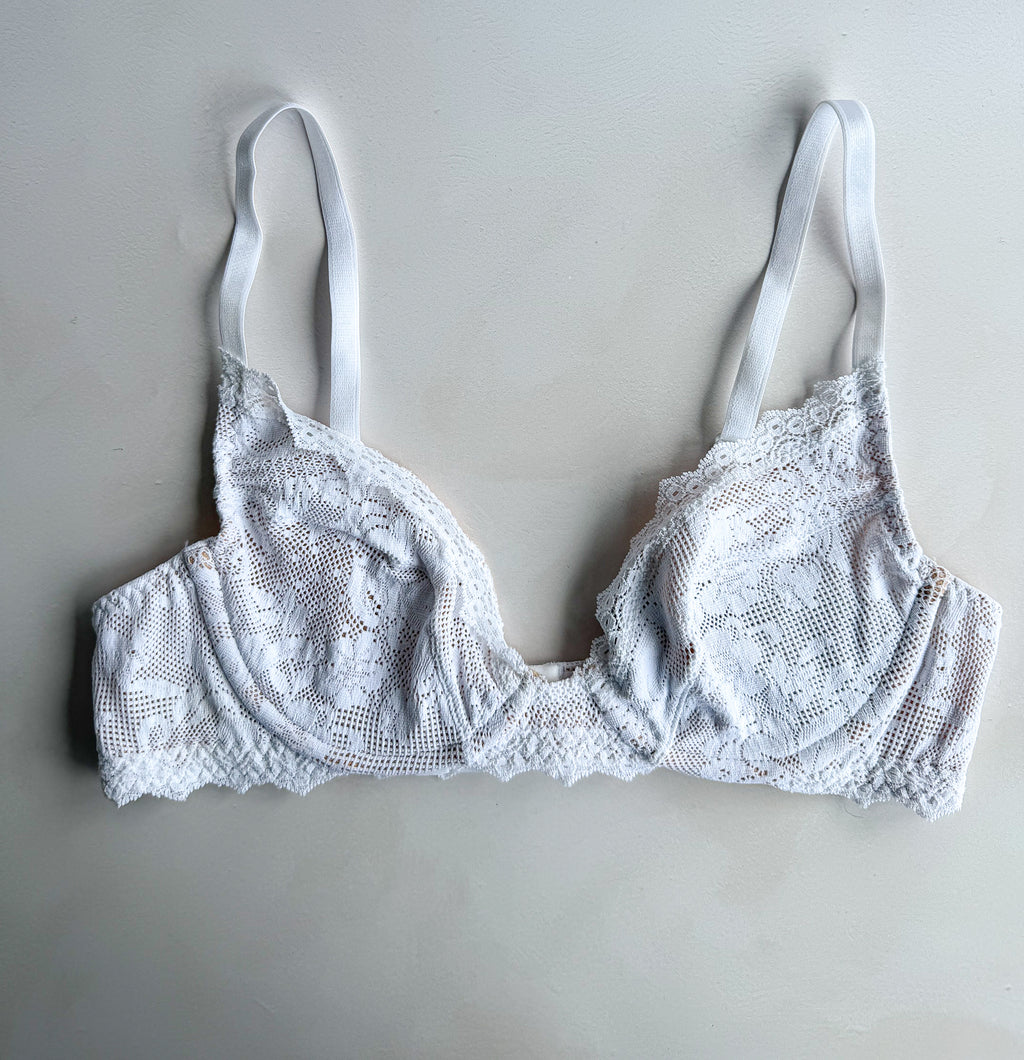 Pain De Sucre White French Lace Bra in Delia