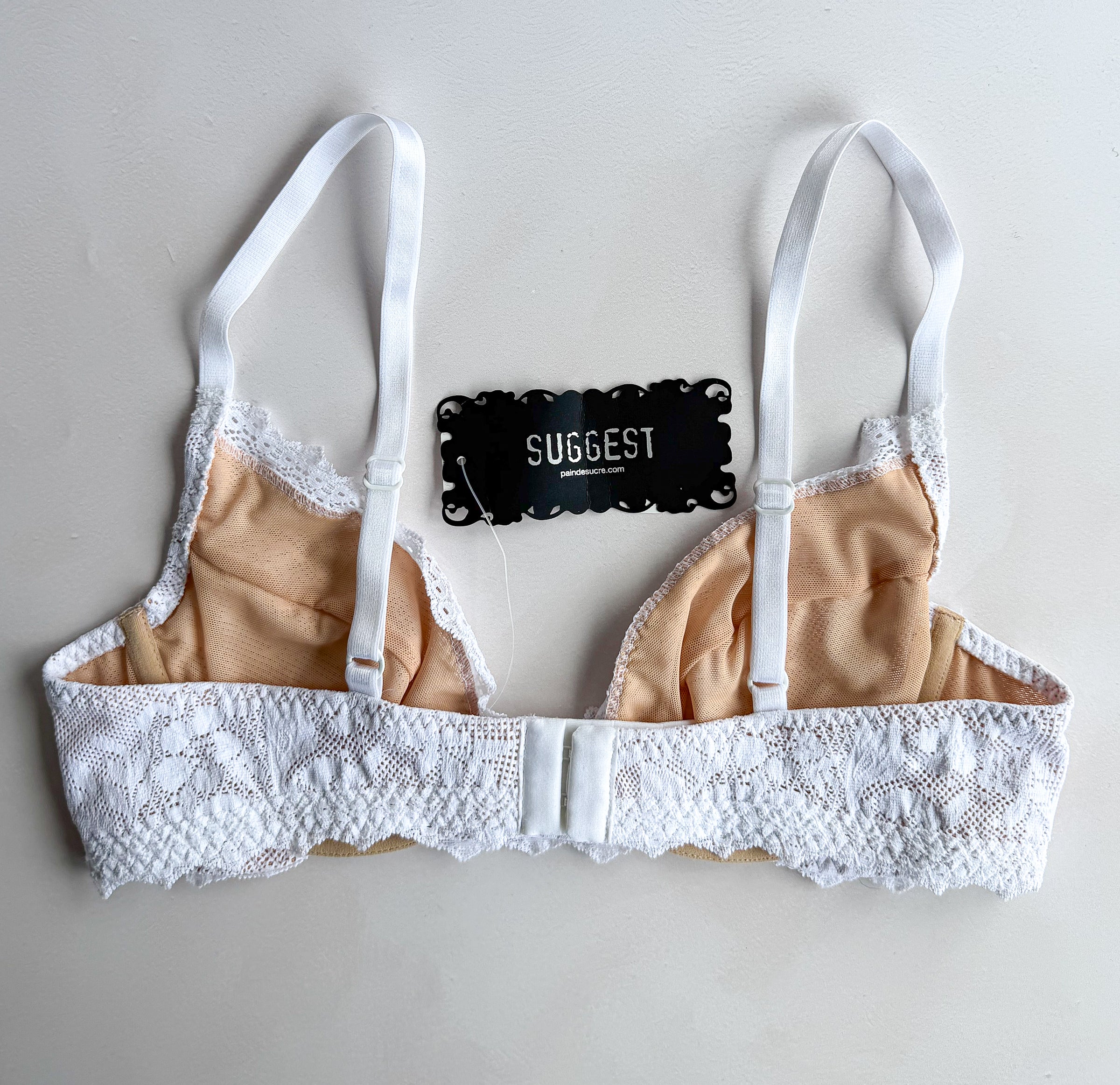 Pain De Sucre White French Lace Bra in Delia