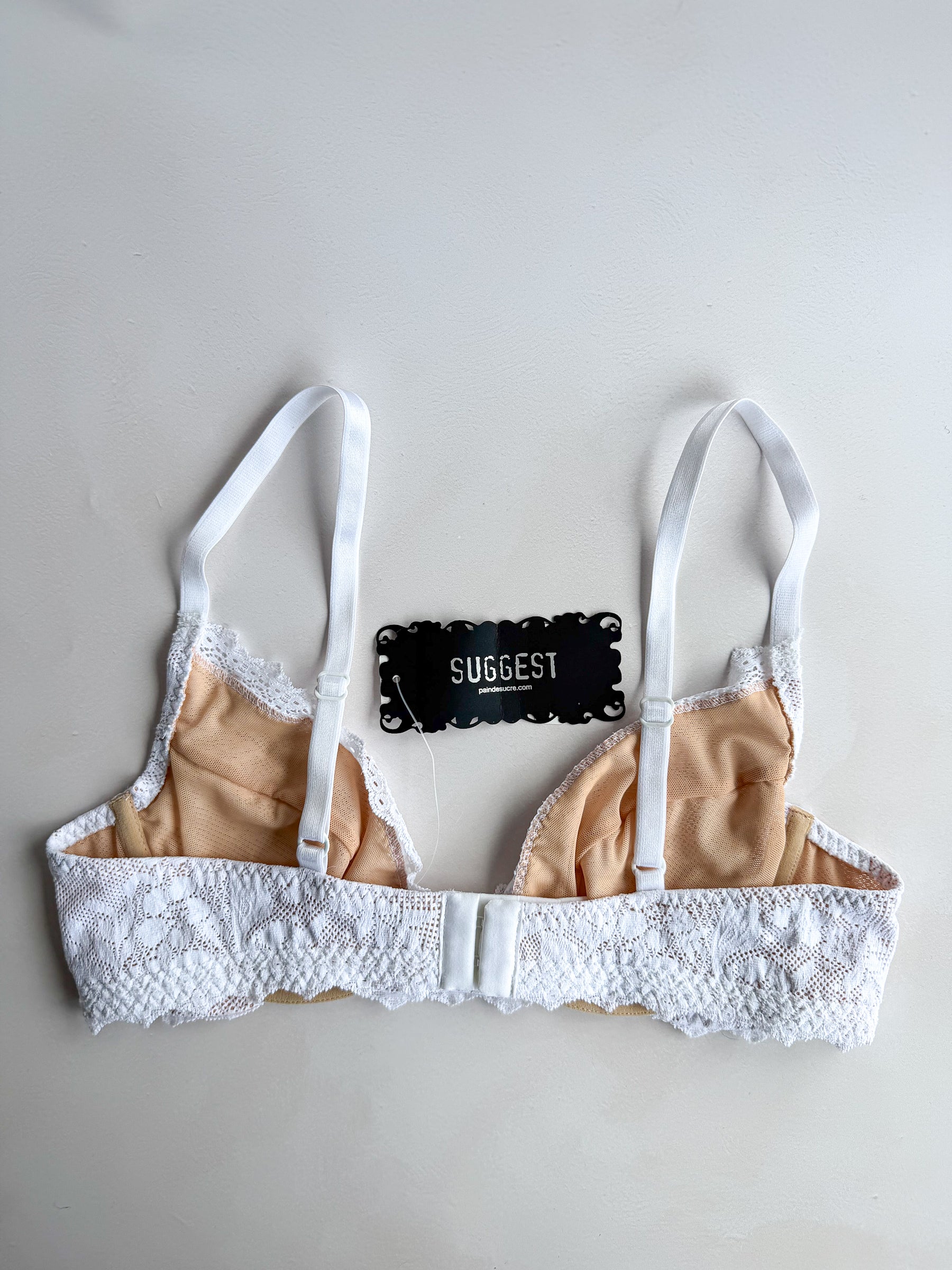 Pain De Sucre White French Lace Bra in Delia