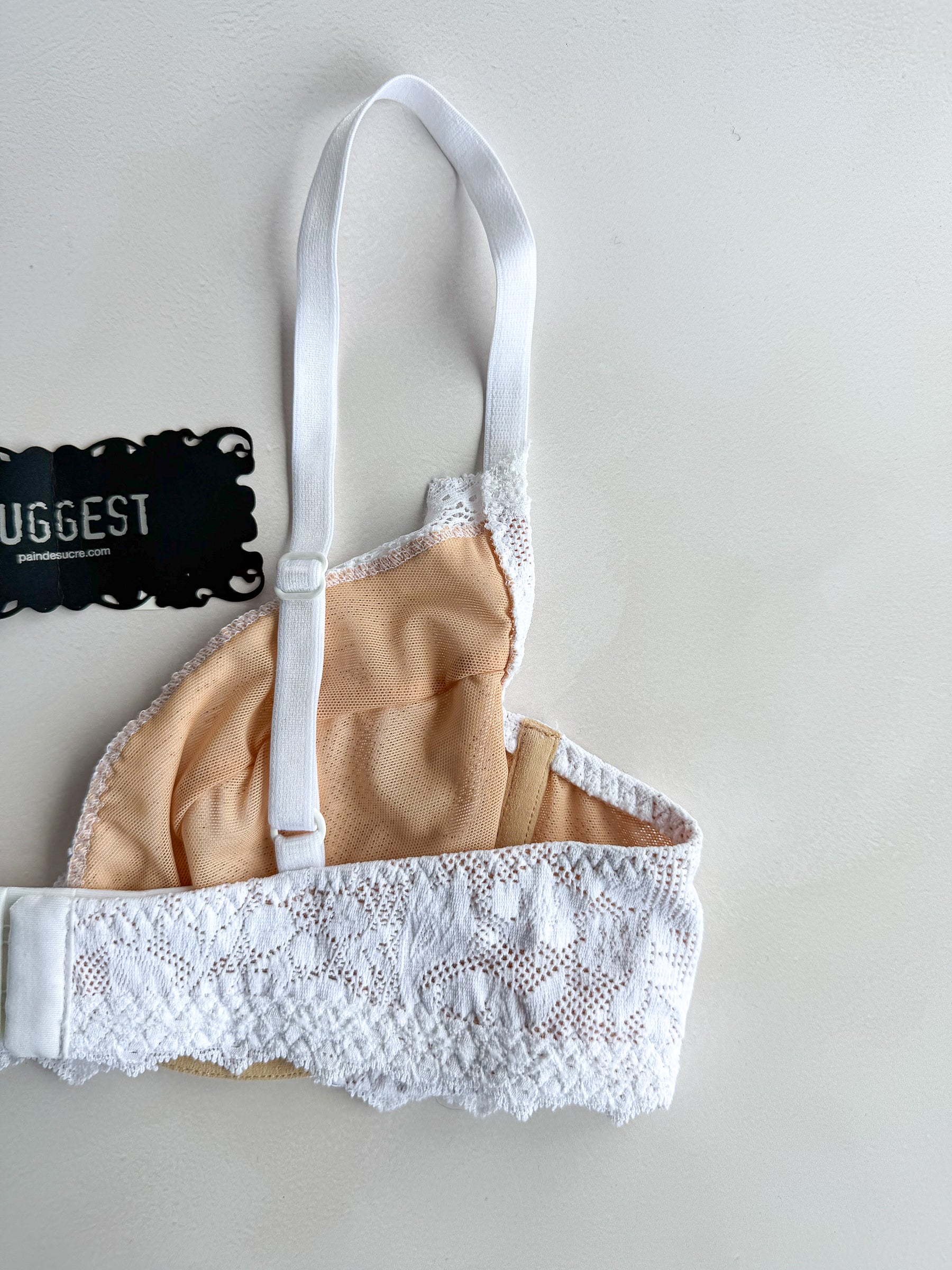 Pain De Sucre White French Lace Bra in Delia