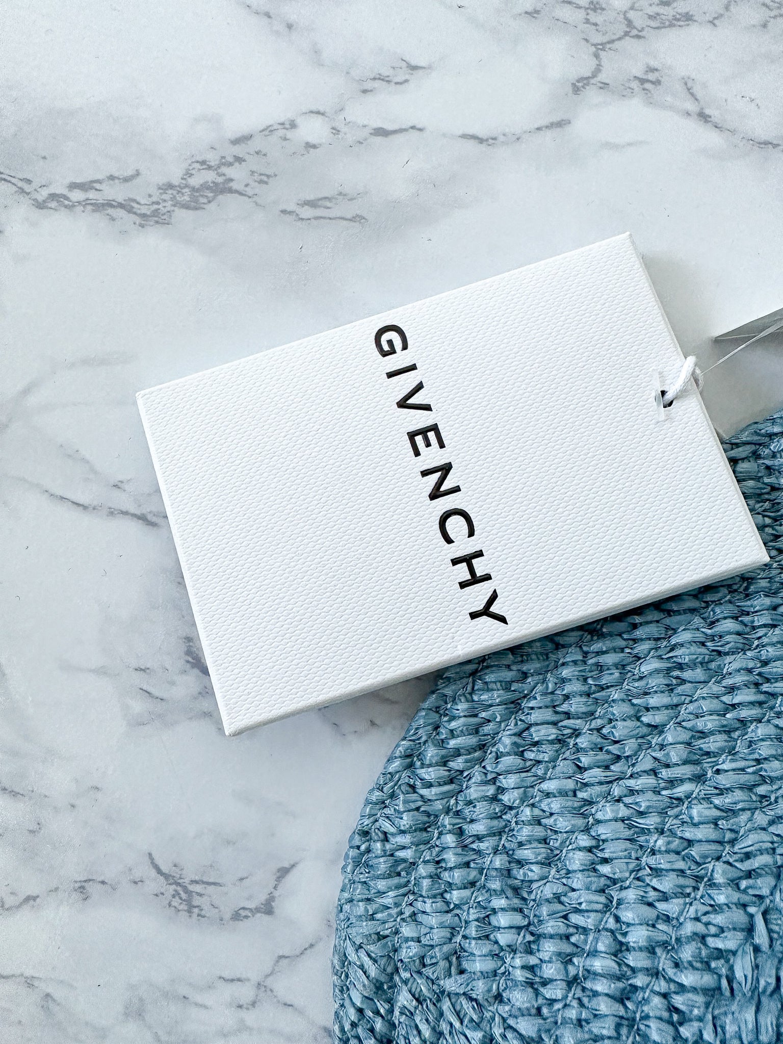 Givenchy Woven Raffia Straw Logo Front Bucket Hat