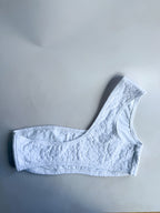 Pain De Sucre White One Shoulder Bikini Top in Myndy
