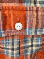 Drake's Red Lumberjack Check Double Pocket Shirt