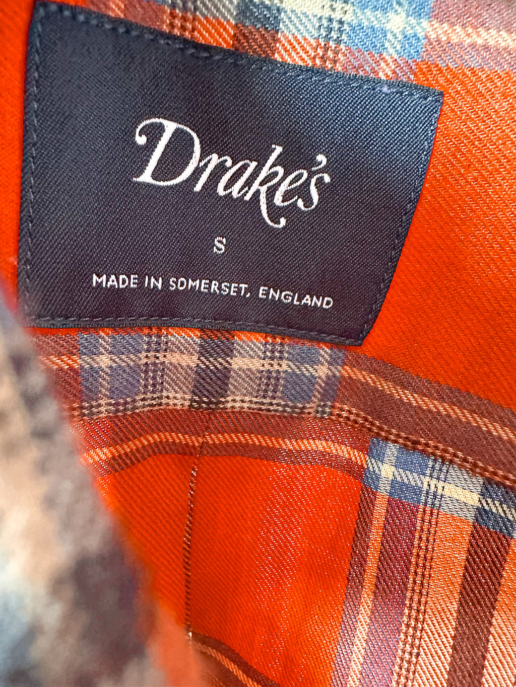 Drake's Red Lumberjack Check Double Pocket Shirt